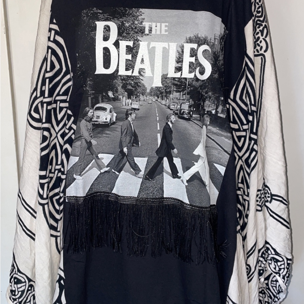 The Beatles Graphic Fringe Shawl